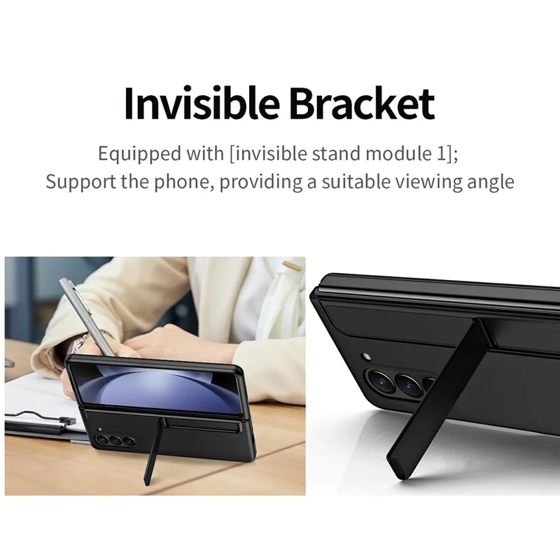 Para Samsung Galaxy Z Fold6 5G Case Kickstand Hard PC Slim Phone Cover com Stylus - Safira