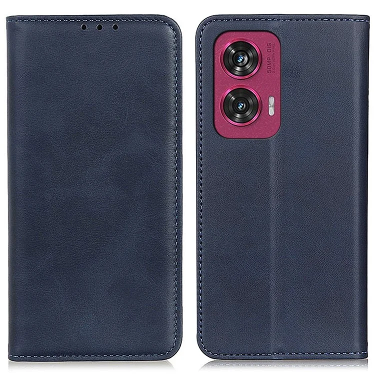 Für Motorola Edge 50 Fusion 5G Case Split Leather Wallet Phone Cover Magnetic Closing - Blau