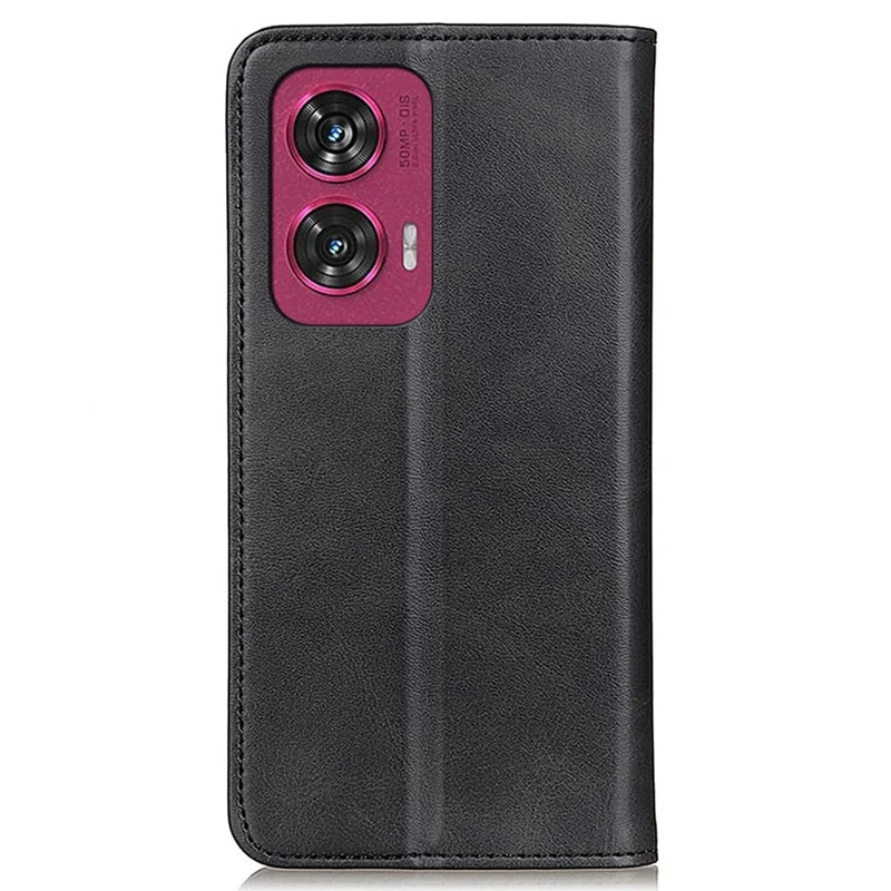 For Motorola Edge 50 Fusion 5G Case Split Leather Wallet Phone Cover Magnetic Closing - Black