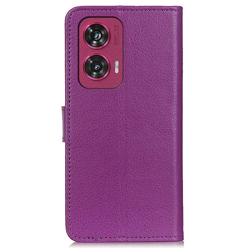 For Motorola Edge 50 Fusion 5G Case Litchi Texture Wallet Leather Phone Cover   - Purple