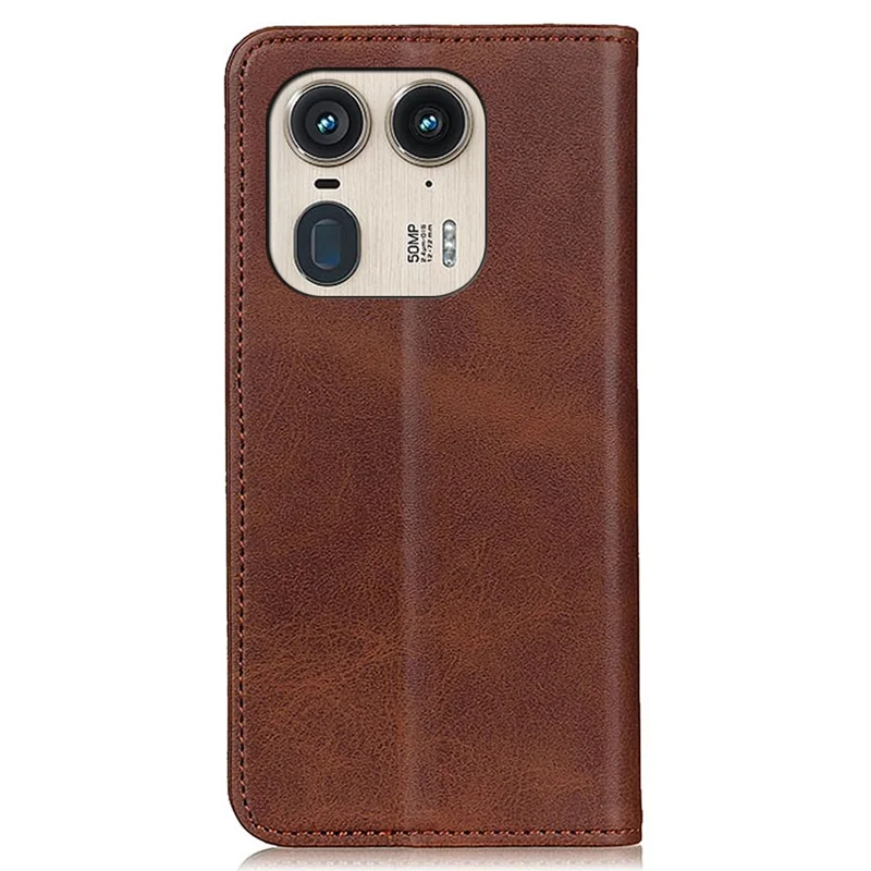 For Motorola Edge 50 Ultra 5G / Moto X50 Ultra 5G Wallet Case Split Leather Magnetic Closing Phone Cover - Coffee