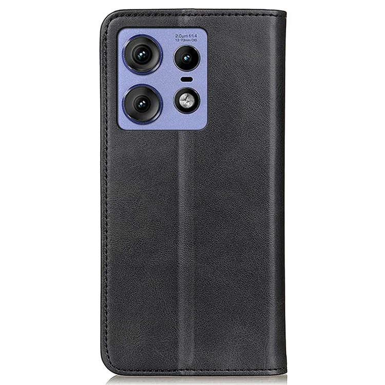 Per Motorola Edge 50 Pro 5G Case Split Leather+TPU Stand Phone Cover Magnetic Closing - Nero