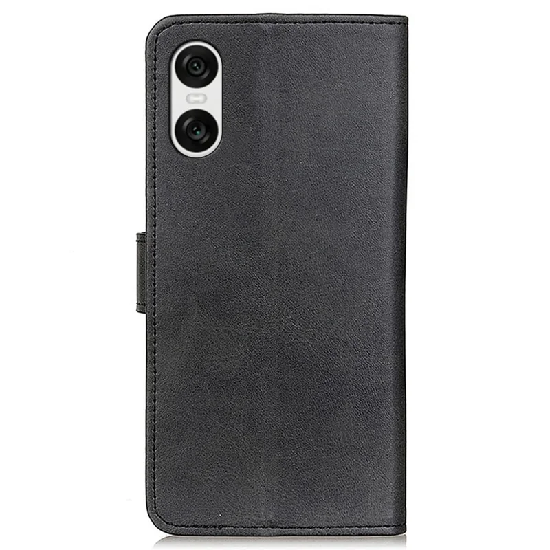 For Sony Xperia 10 VI Case Cowhide Texture Leather + TPU Phone Wallet Cover - Black