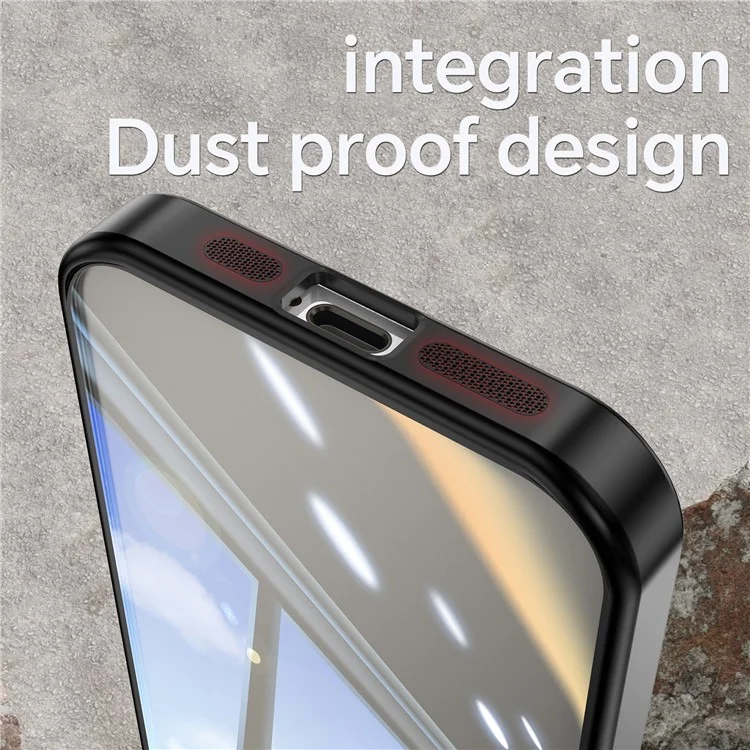 For iPhone 13 6.1 inch Case TPU + Acrylic Airbag Shockproof Built-in Lens Film Phone Cover - Black