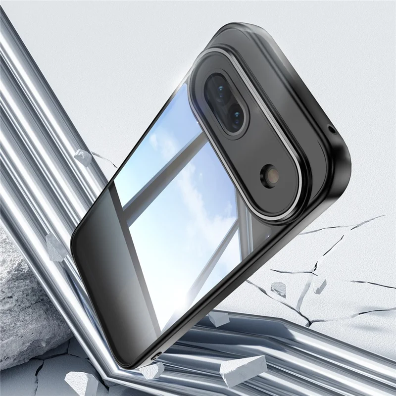 For Google Pixel 8a Case Metal+TPU + Acrylic Anti-Scratch Phone Cover - Black