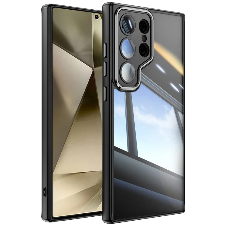For Samsung Galaxy S24 Ultra Case Anti-Scratch TPU + Acrylic Hybrid Phone Cover - Black