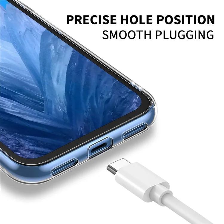 Pour étui Google Pixel 8a, étui TPU transparent avec film en verre trempé 2,5D 3 pièces