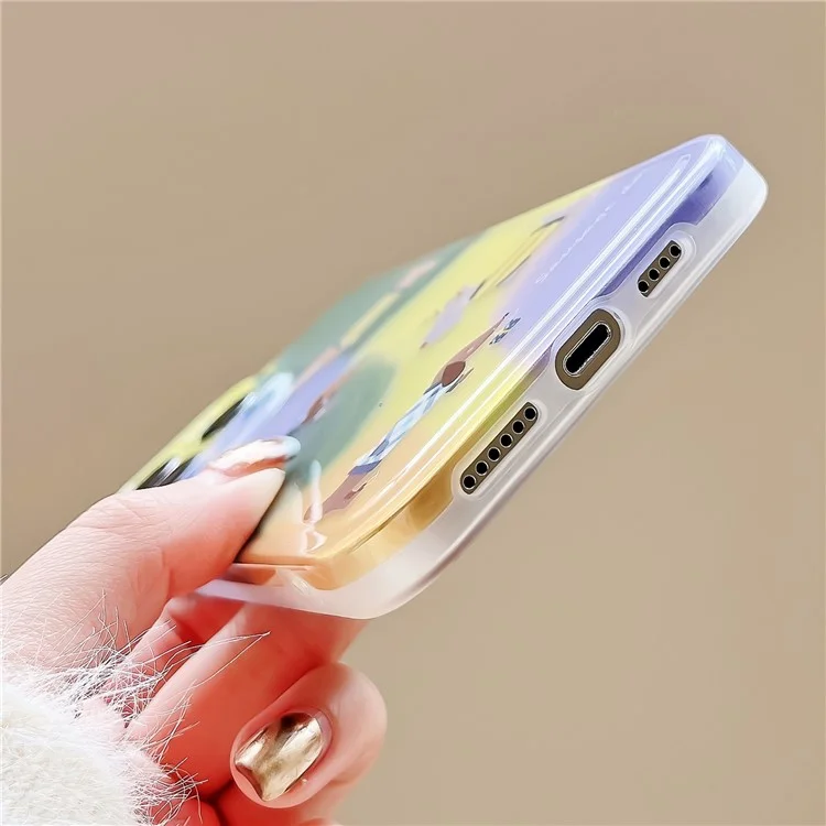 For iPhone 14 Pro Max Case Cartoon Dachshund Matte Translucent Edge Soft TPU Phone Cover