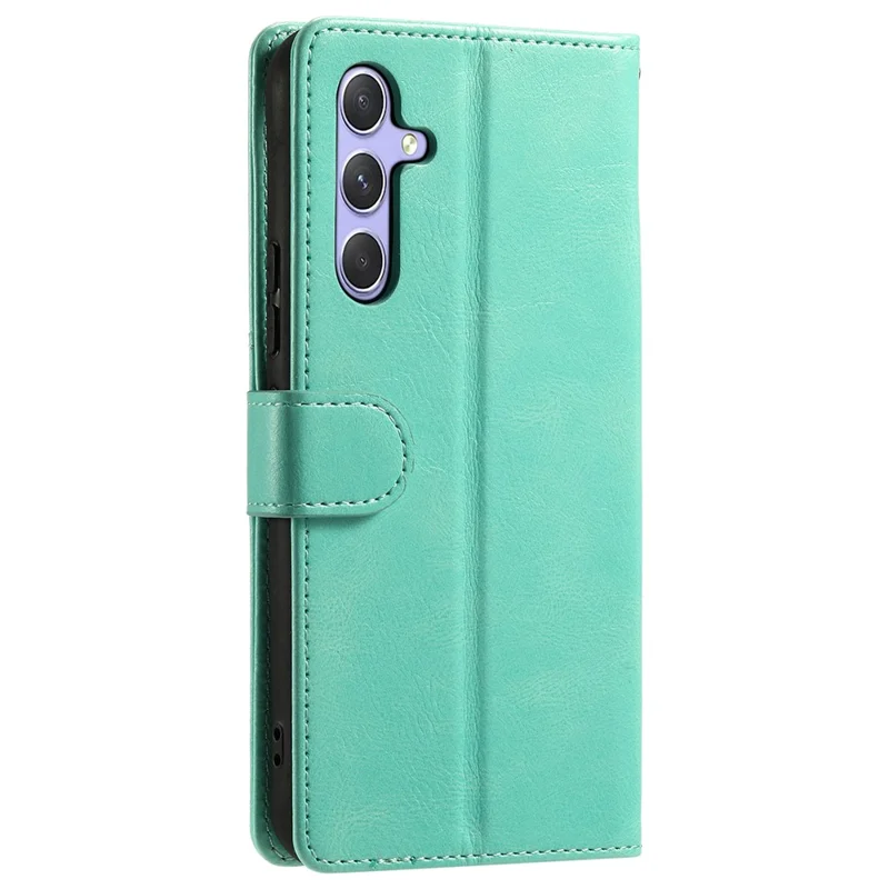 013 For Samsung Galaxy M55 5G / C55 5G / F55 5G Shockproof Case Leather Phone Cover with 6 Card Slots - Mint Green