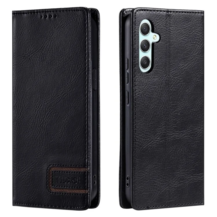 TTUDRCH Style 007 For Samsung Galaxy M55 5G / C55 5G / F55 5G Leather Wallet Case RFID Blocking Phone Cover - Black
