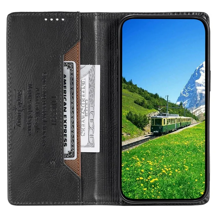 TTUDRCH Style 007 For Samsung Galaxy M55 5G / C55 5G / F55 5G Leather Wallet Case RFID Blocking Phone Cover - Black