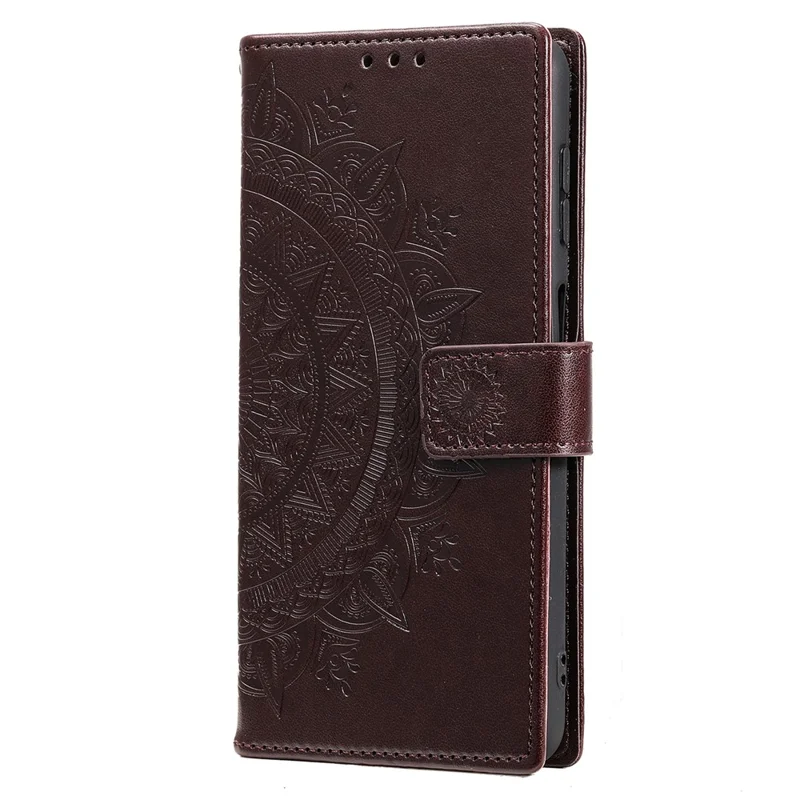 Para Samsung Galaxy M55 5G / C55 5G / F55 5G Estuches de teléfono al por mayor Funda de cartera de protección completa de cuero con correa - Marrón