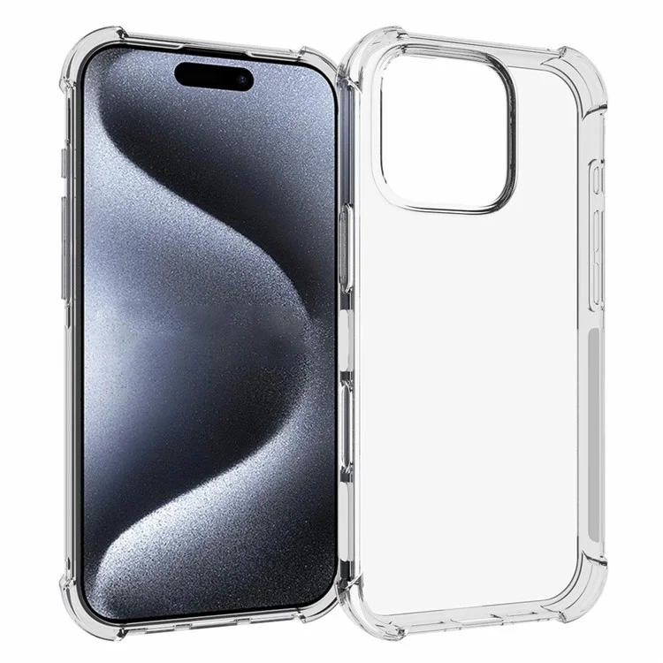 Funda para iPhone 16 Pro, protección contra caídas, transparente TPU, antideslizante, funda de teléfono móvil
