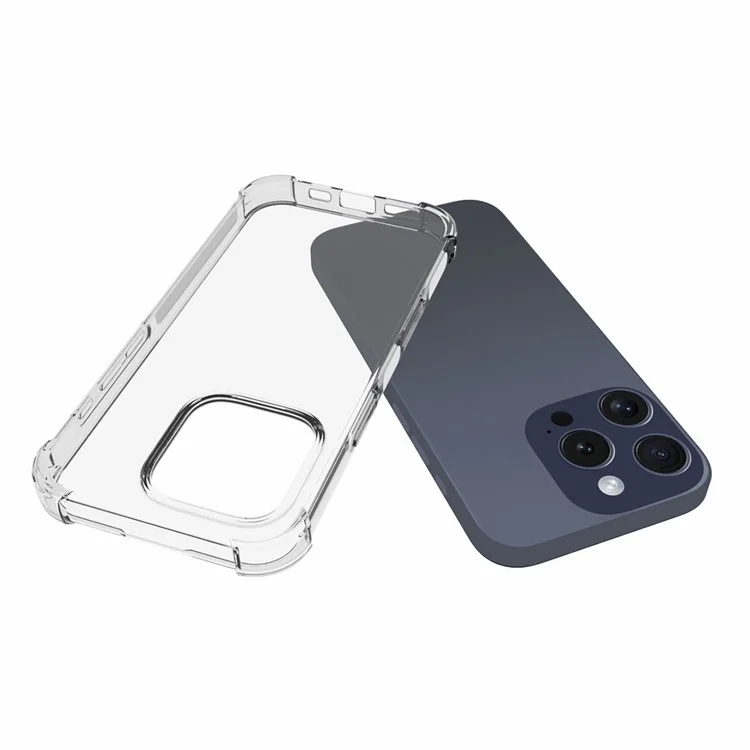 Funda para iPhone 16 Pro, protección contra caídas, transparente TPU, antideslizante, funda de teléfono móvil