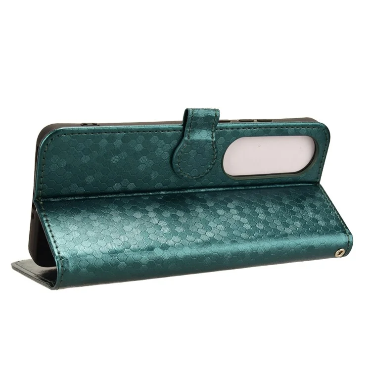 For OnePlus Nord CE4 5G / Oppo K12 Leather Case Dot Pattern Card Holder Stand Phone Cover - Green
