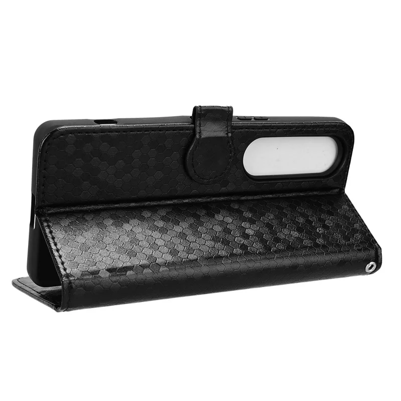 For Sony Xperia 1 VI Wallet Case Stand Leather Phone Cover Dot Imprinted - Black