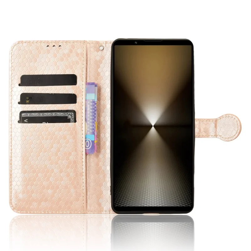 For Sony Xperia 1 VI Wallet Case Stand Leather Phone Cover Dot Imprinted - Rose Gold