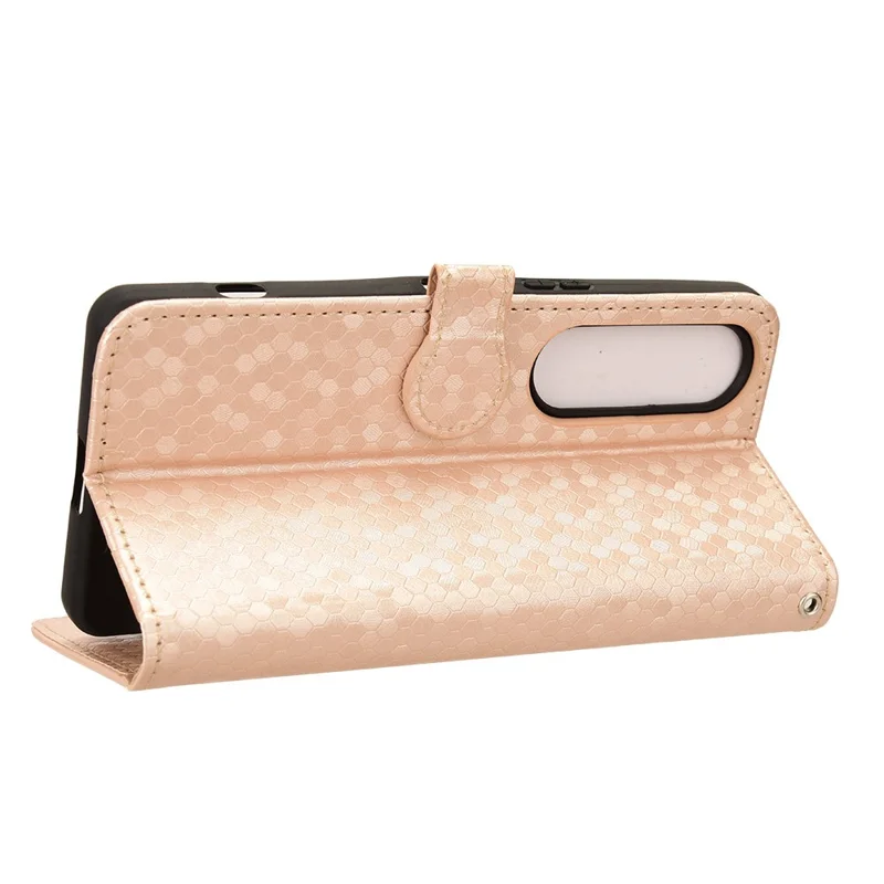 For Sony Xperia 1 VI Wallet Case Stand Leather Phone Cover Dot Imprinted - Rose Gold