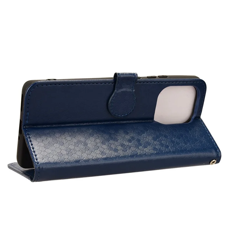 For Motorola Edge 50 Pro 5G Case Leather Card Holder Stand Phone Cover Dot Pattern Design - Dark Blue