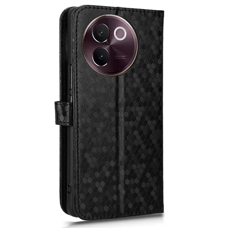 Per vivo V30e 5G Custodia Antiurto Stampa a Puntini in Pelle PU Flip Phone Wallet Cover - Nero