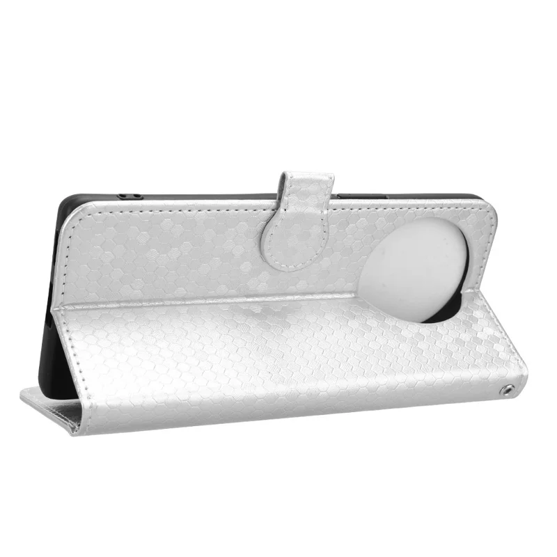 For vivo V30e 5G Case Shockproof Dot Imprinted PU Leather Flip Phone Wallet Cover - Silver