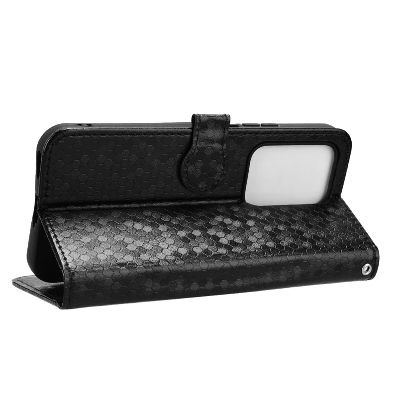 Portefeuille For Honor 200 Lite avec fentes pour cartes, étui de téléphone en cuir avec motif pointillé - Noir