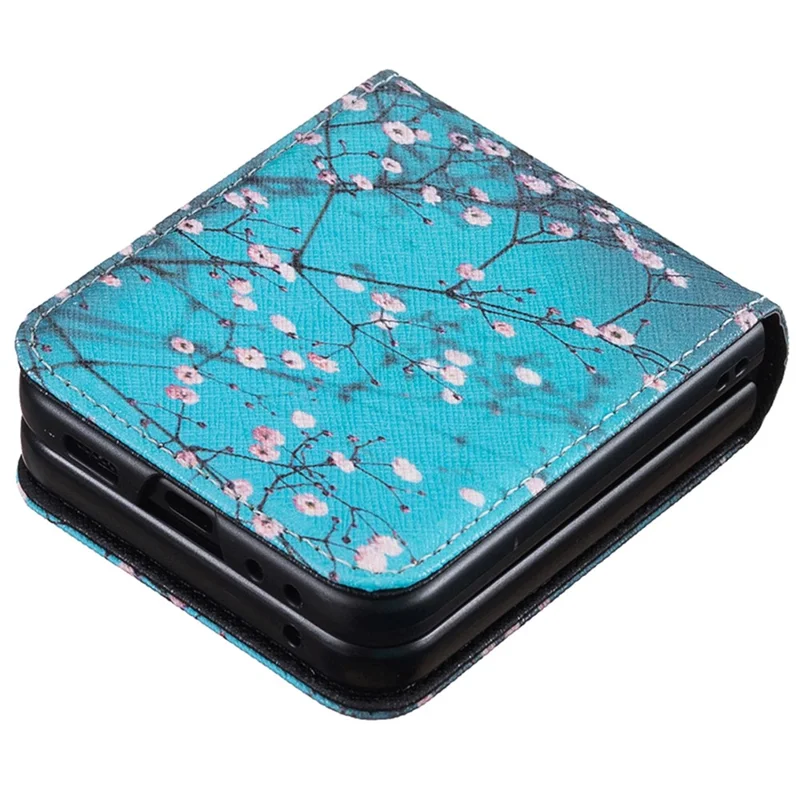 For Samsung Galaxy Z Flip7 FE 5G / Z Flip6 5G / Z Flip5 5G Case Pattern Print PU Leather Phone Shell - Plum Blossom