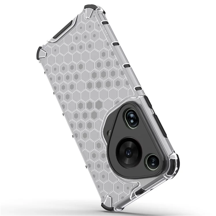 Carcasa para Huawei Pura 70 Ultra, diseño de panal de abeja, híbrido de PC+TPU, color gris