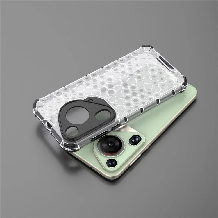 Carcasa para Huawei Pura 70 Ultra, diseño de panal de abeja, híbrido de PC+TPU, color gris