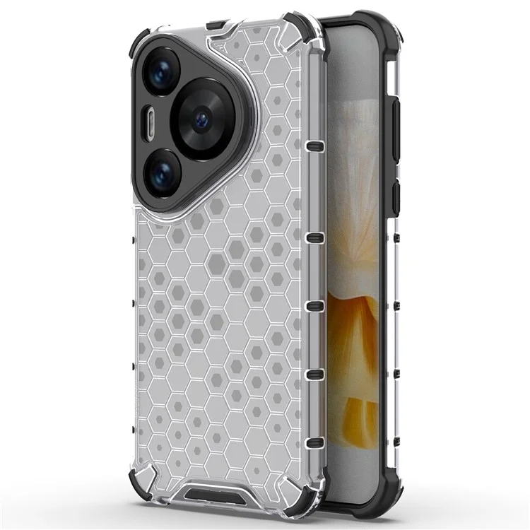 Per Huawei Pura 70 Pro+ / 70 Pro Custodia per telefono Disegno a nido d'ape PC+TPU Bump Proof Shell - Grigio