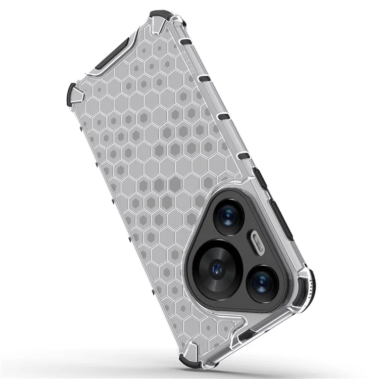 Per Huawei Pura 70 Pro+ / 70 Pro Custodia per telefono Disegno a nido d'ape PC+TPU Bump Proof Shell - Grigio