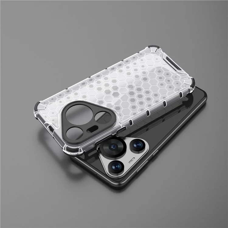Per Huawei Pura 70 Pro+ / 70 Pro Custodia per telefono Disegno a nido d'ape PC+TPU Bump Proof Shell - Grigio
