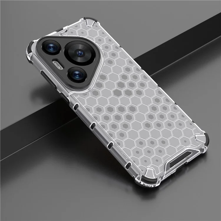 Per Huawei Pura 70 Pro+ / 70 Pro Custodia per telefono Disegno a nido d'ape PC+TPU Bump Proof Shell - Grigio