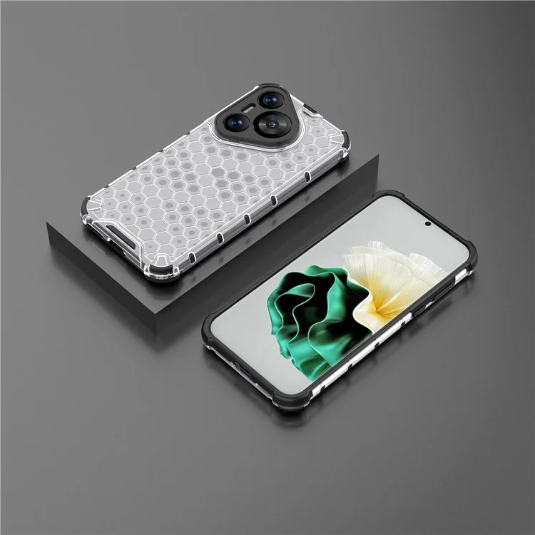 Para el caso de Huawei Pura 70 Panal de abeja PC + TPU Air Cushion Drop Protection Phone Cover - Gris
