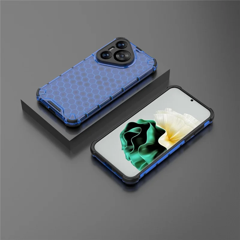 Für Huawei Pura 70 Case Honeycomb PC+TPU Air Cushion Drop Protection Phone Cover - Blau