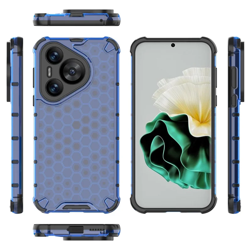 Für Huawei Pura 70 Case Honeycomb PC+TPU Air Cushion Drop Protection Phone Cover - Blau