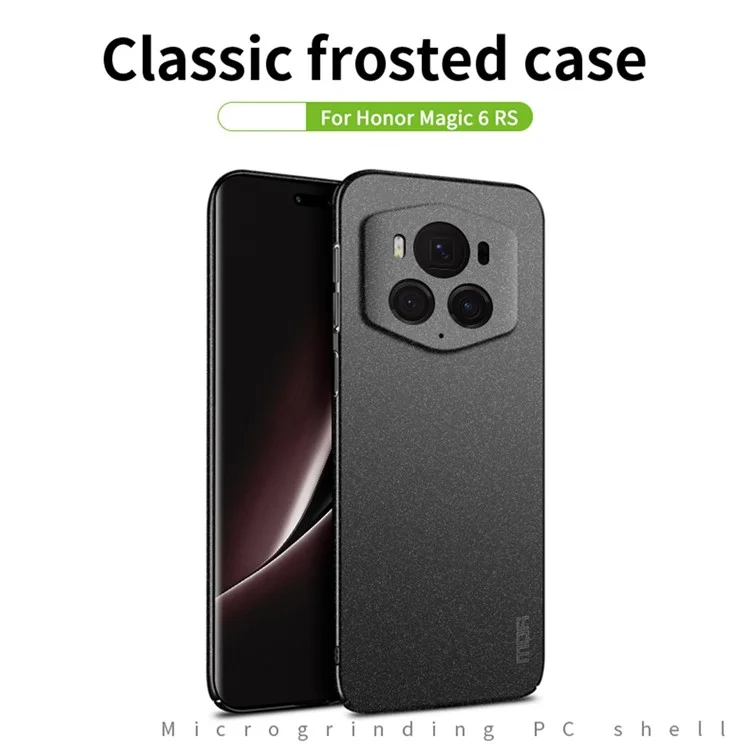MOFI Schild Matte Series für Honor Magic6 RSR Porsche Design 5G-Hülle Anti-Scratch Matte PC-Telefonabdeckung - Schwarz