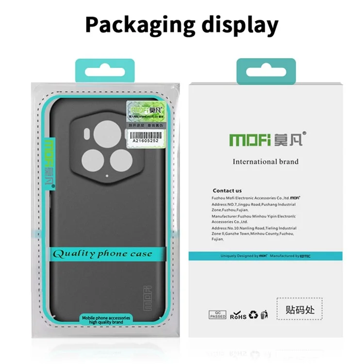 MOFI Schild Matte Series für Honor Magic6 RSR Porsche Design 5G-Hülle Anti-Scratch Matte PC-Telefonabdeckung - Schwarz