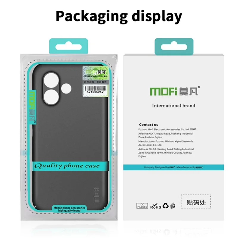 MOFI Shield Matte Series for Xiaomi Redmi Turbo 3 5G / Poco F6 5G Phone Case Anti-Fingerprint PC Phone Back Cover - Black