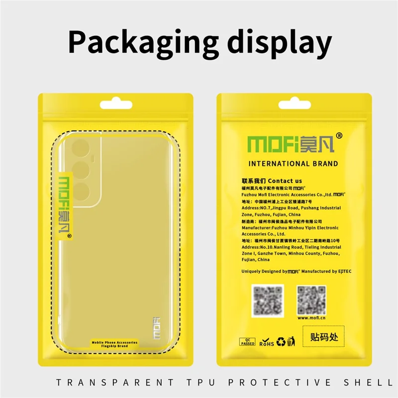 MOFI для Realme C65 4G HD Clear Cell Phone Cover Slim-Fit Flexible TPU Phone Case