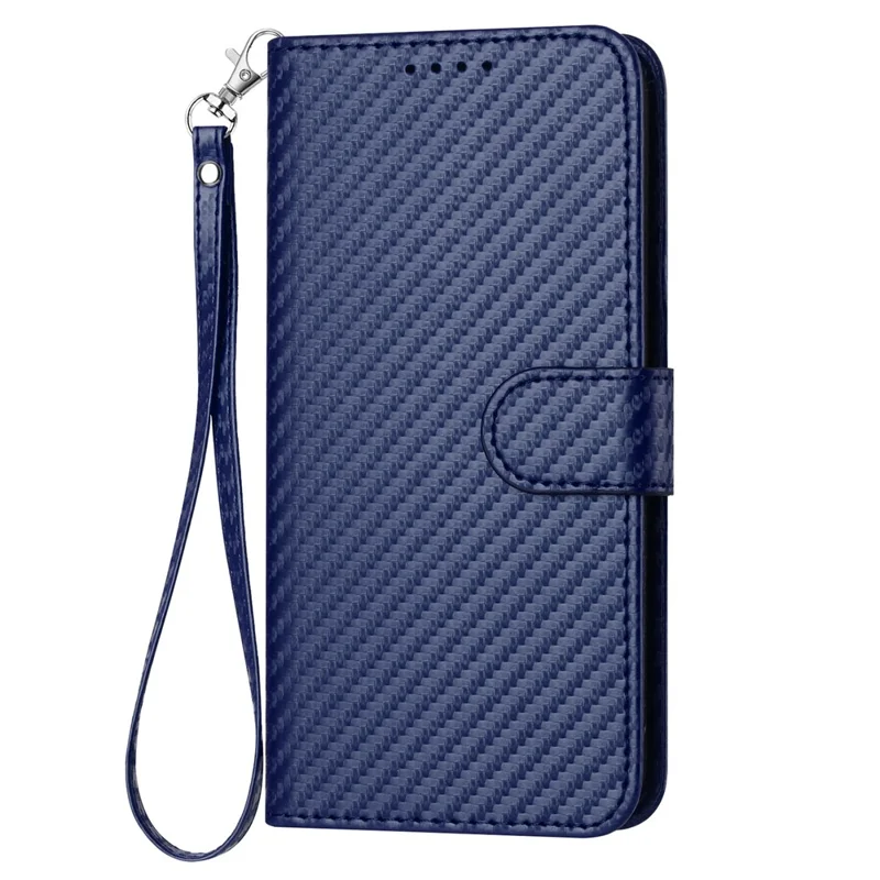 YX0070 For Xiaomi Redmi Note 13 Pro+ 5G Case Carbon Fiber Texture Well-protected Leather Phone Cover - Sapphire