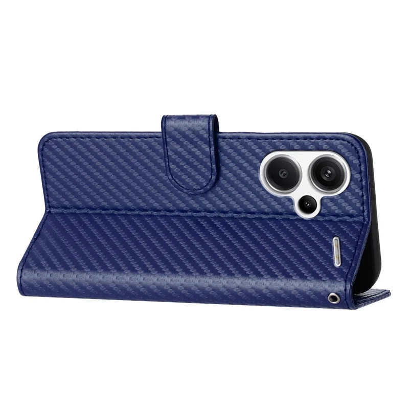 YX0070 For Xiaomi Redmi Note 13 Pro+ 5G Case Carbon Fiber Texture Well-protected Leather Phone Cover - Sapphire