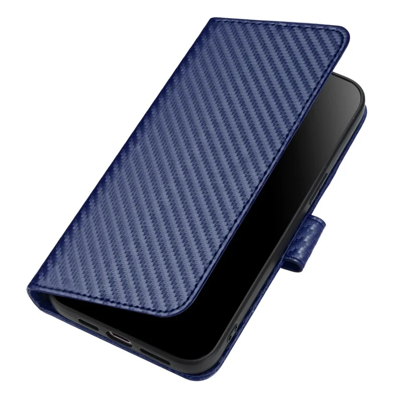 YX0070 For Xiaomi Redmi Note 13 Pro+ 5G Case Carbon Fiber Texture Well-protected Leather Phone Cover - Sapphire