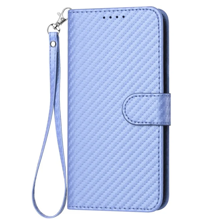 YX0070 Pour Xiaomi Redmi Note 13 5G Coque en TPU+PU Leather Coque de protection pour téléphone Texture en fibre de carbone - Violet clair