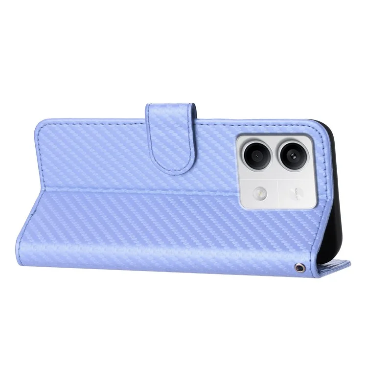 YX0070 Pour Xiaomi Redmi Note 13 5G Coque en TPU+PU Leather Coque de protection pour téléphone Texture en fibre de carbone - Violet clair