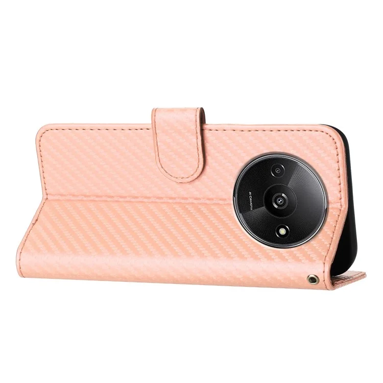 YX0070 For Xiaomi Redmi A3 4G / Poco C61 4G Case Leather Phone Cover with Wallet Card Slots - Pink