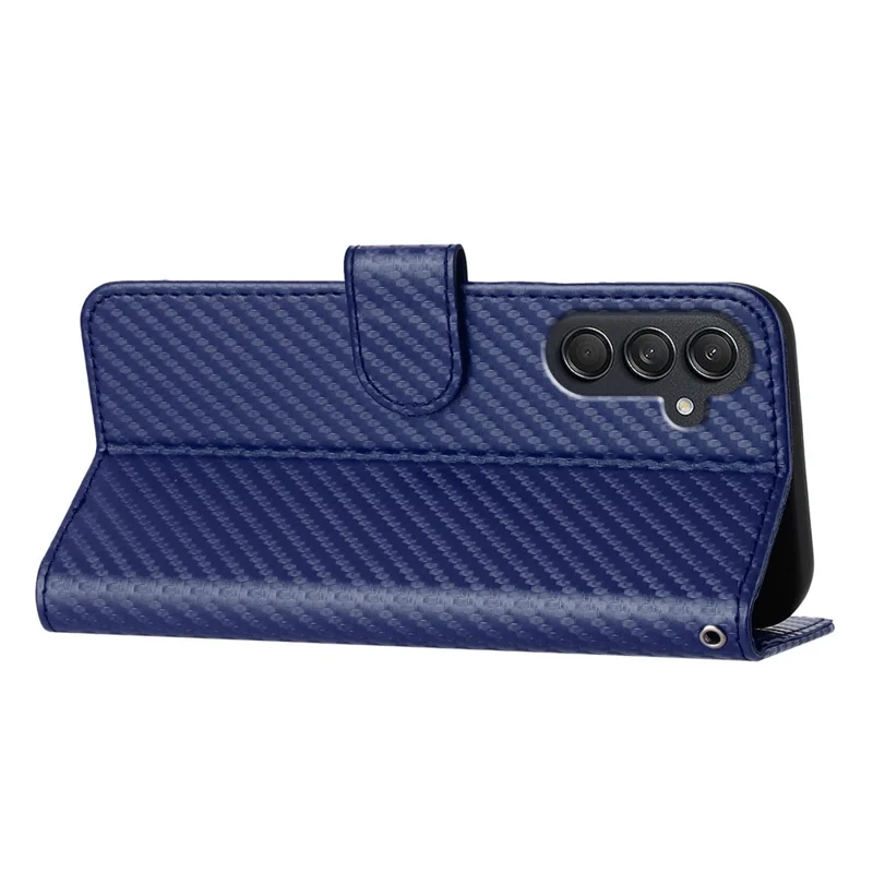 YX0070 For Samsung Galaxy M55 5G / C55 5G / F55 5G Wallet Case Carbon Fiber Texture Leather Phone Cover - Sapphire