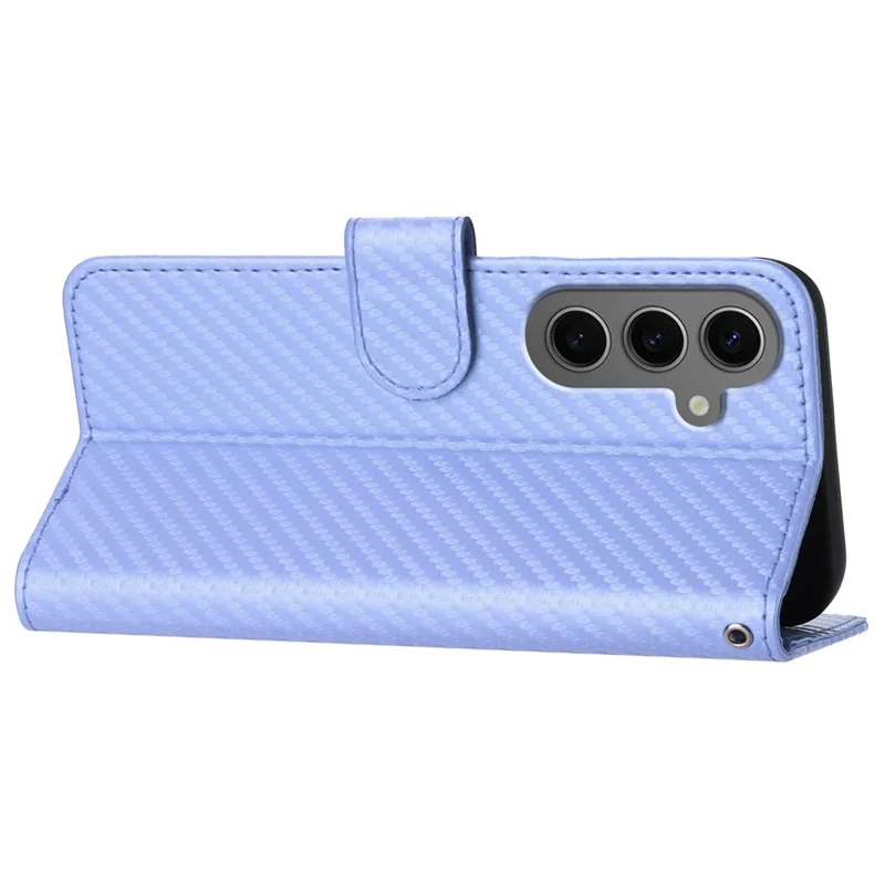 YX0070 For Samsung Galaxy S24+ Case Carbon Fiber Texture Wallet Leather Phone Cover - Light Purple