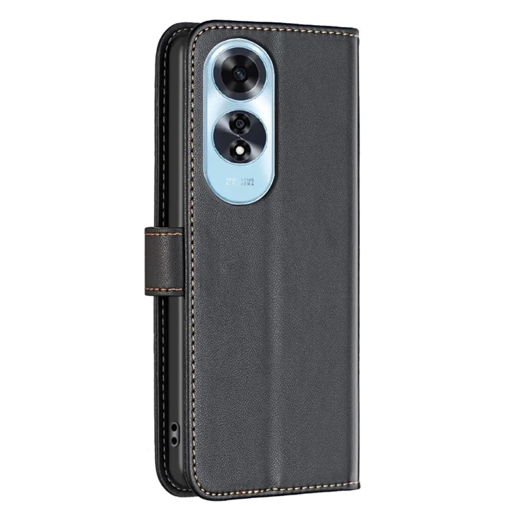 BINFEN COLOR BF17 Für Oppo A60 4G-Hülle Lederbrieftasche Cover Mobile Accessories Wholesale - Schwarz
