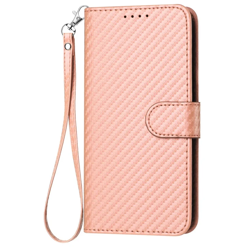 YX0070 For Google Pixel 8a Case Carbon Fiber Texture Shockproof Leather Phone Cover with Wallet - Pink